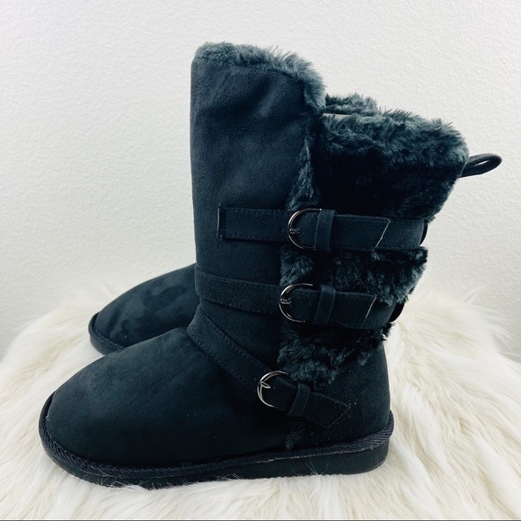 Women’s Shoevibe Black Winter Fur Boots 6.5 US! - Picture 4 of 7
